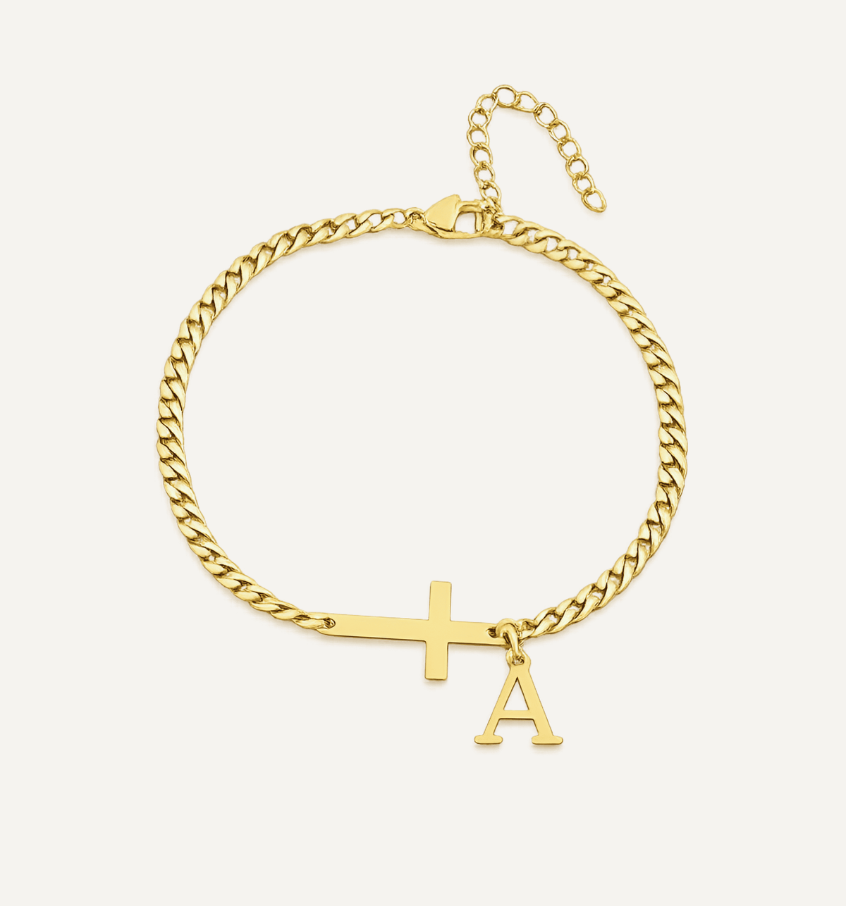 Kruis met Initiaal Armband