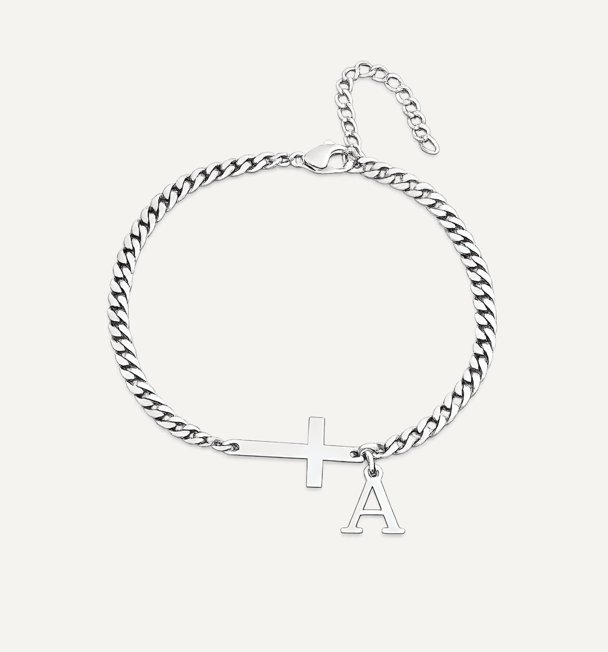 Kruis met Initiaal Armband