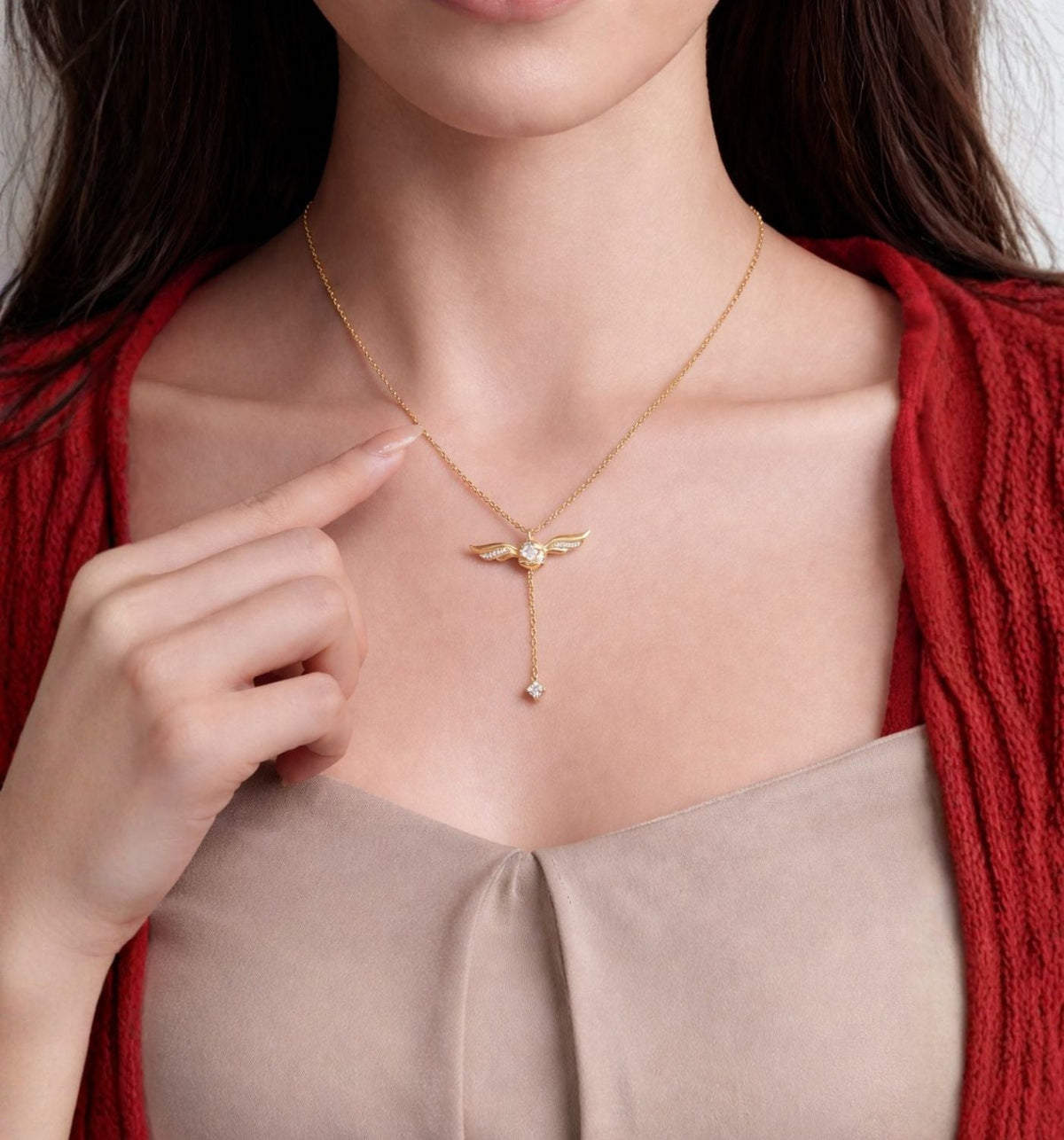 Gouden Celestiale Vleugel Ketting